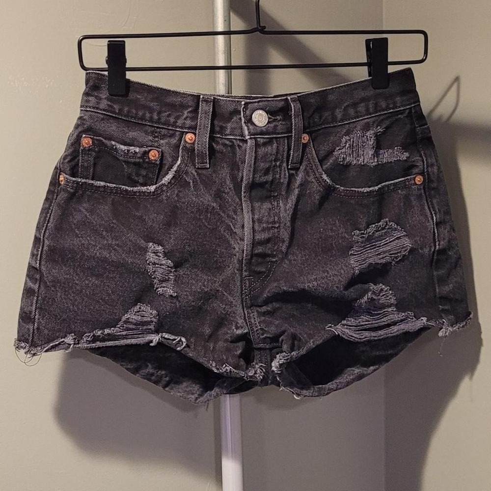 Levi's 501 Original Fit High Waist Denim Shorts, Women's 26 Waist, Black